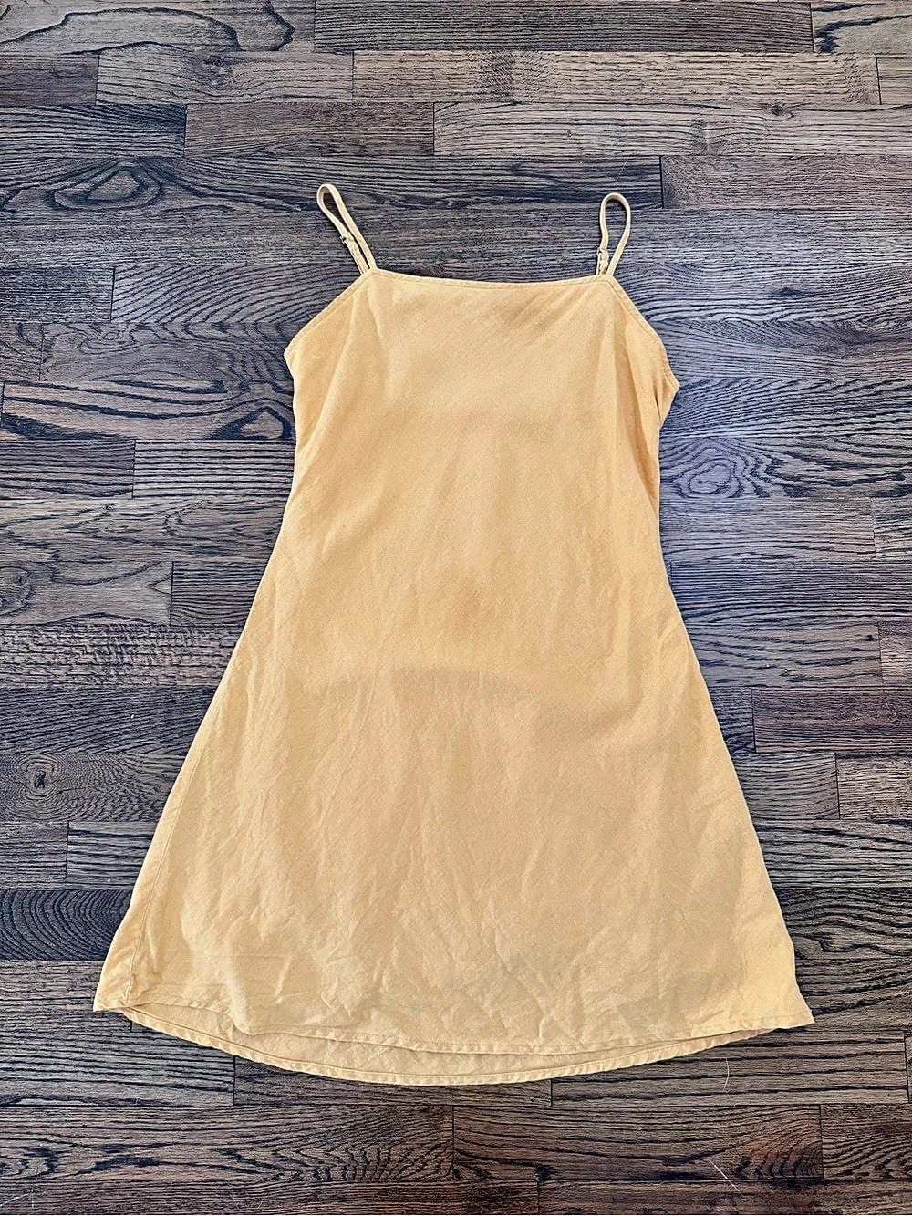 Abercrombie & Fitch Yellow Linen Cami Slip Mini Dress Sundress